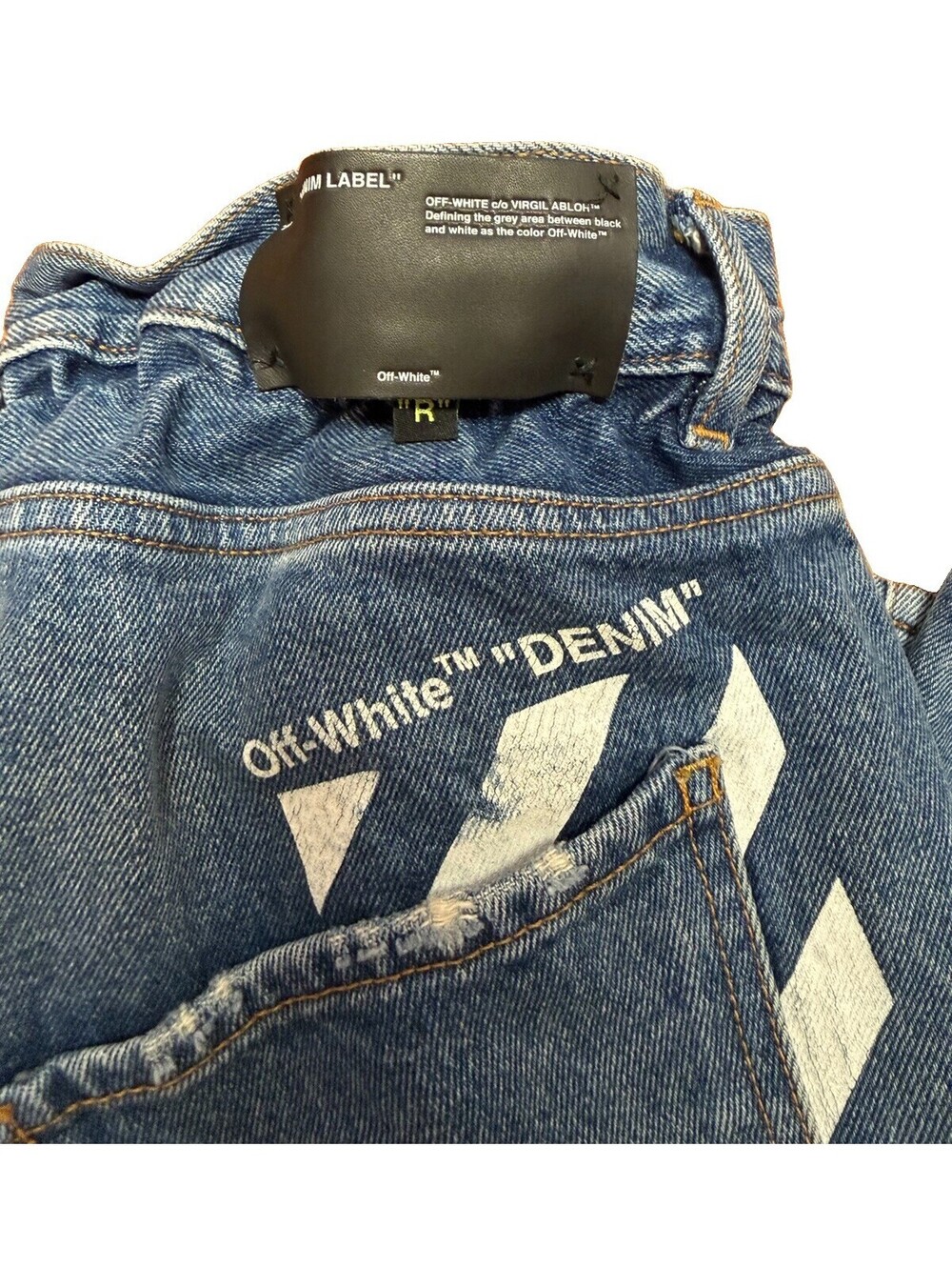 Virgil Off-White Slim Low Crotch Jeans Size 32